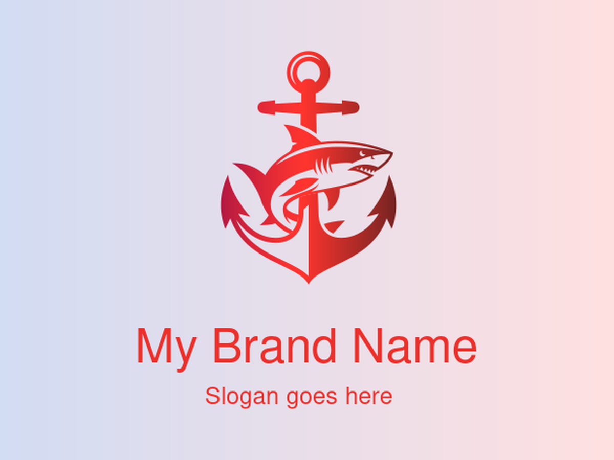 A Bold Shark and Anchor Logo Desig